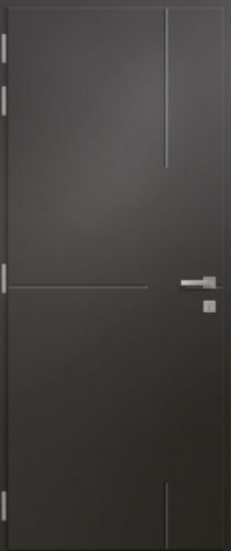 Porte d'entrée en aluminium DIORITE intérieur Noir 2100 sablé poignée DALLAS