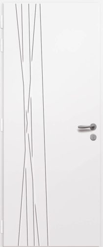 Porte d'entrée en aluminium PARME intérieur laqué blanc poignée NEW YORK