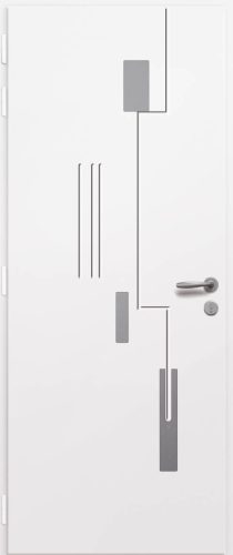 Porte d'entrée en aluminium TYPHON intérieur laqué blanc poignée New York