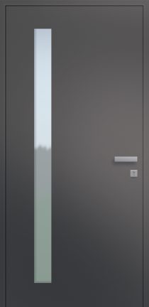 Porte d'entrée vitrée haut de gamme en aluminium ILLUSION ASV1 face intérieure poignée prestige