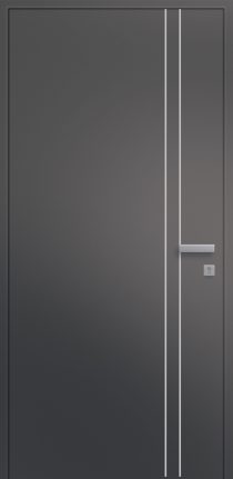 Porte d'entrée haut de gamme en aluminium MIRAGE ASP2 face intérieure poignée prestige joncs alunox