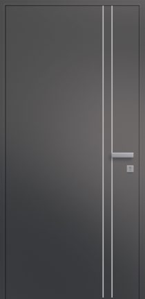 Porte d'entrée haut de gamme en aluminium MIRAGE ASP2 face intérieure poignée prestige joncs alunox
