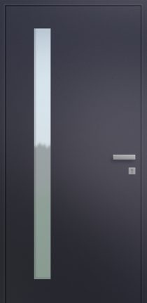 Porte d'entrée vitrée haut de gamme en aluminium MIRAGE ASV1 face intérieure poignée prestige