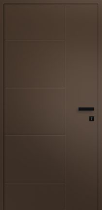 Porte d'entrée en aluminium CALPIS intérieur RAL au choix poignée prestige inox ou noire soft touch