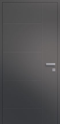 Porte d'entrée en aluminium CANTHARE intérieur RAL au choix poignée prestige inox ou noire soft touch