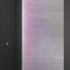Porte d’entrée moderne STAMNOS en aluminium et céramique béton bandeau LED intégré à la poignée intégrée coloris RAL 7016 Finitions mat gamme CARPE DIEM